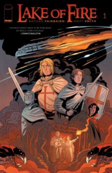 Lake of Fire #1, by Nathan Fairbairn and Matt Smith (2016): features Albigensian crusaders, a Cathar heretic and alien invaders in the year 1220