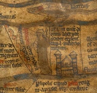 Hereford World Map (mappa mundi), c. 1300. Used with the permission of The Dean and Chapter of Hereford Cathedral and the Hereford Mappa Mundi Trust.